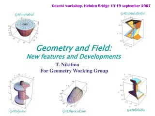 geometry and field new features and developments