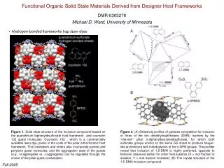 Functional Organic Solid State Materials Derived from Designer Host Frameworks DMR-0305278