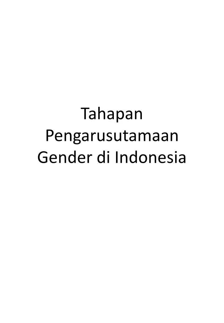 tahapan pengarusutamaan gender di indonesia
