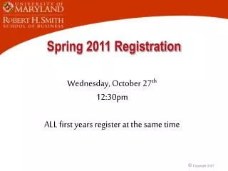 Spring 2011 Registration