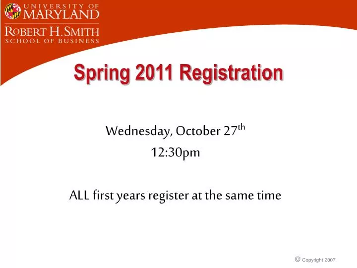 spring 2011 registration
