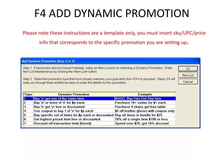 f4 add dynamic promotion