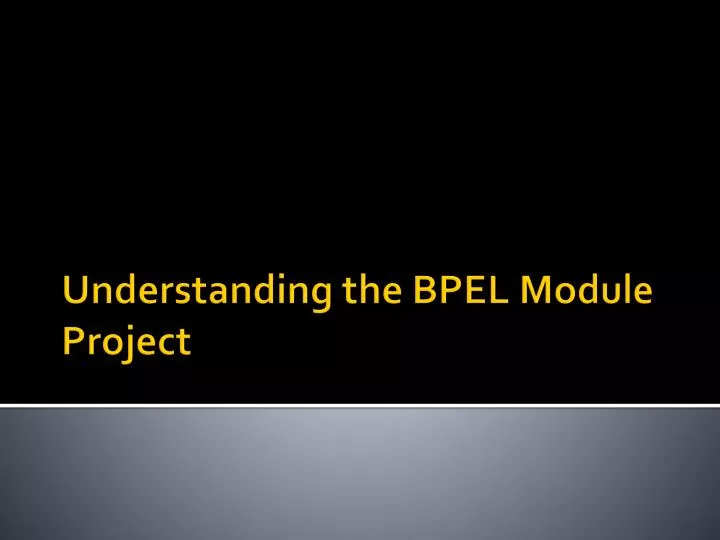 understanding the bpel module project