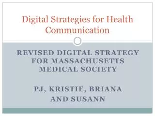 Digital Strategies for Health Communication
