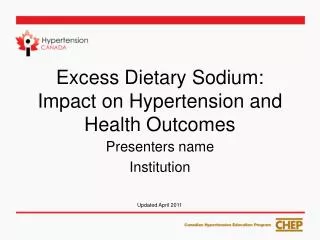 Excess Dietary Sodium: Impact on Hypertension and Health Outcomes