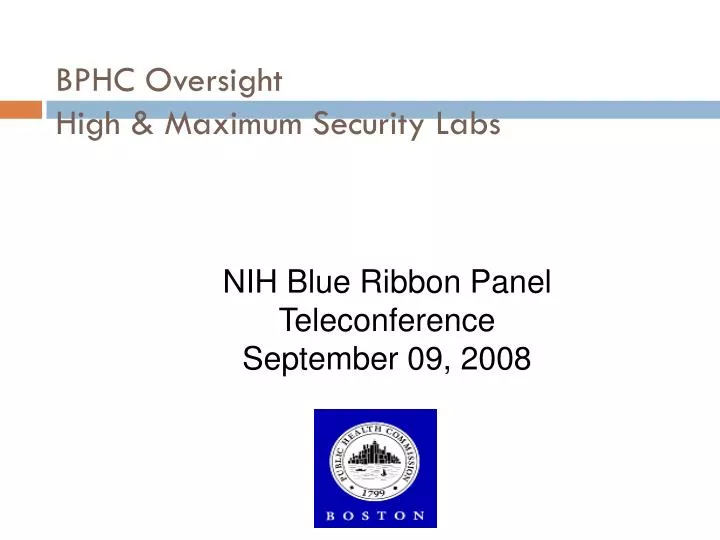 bphc oversight high maximum security labs