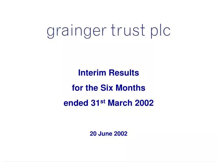 interim results for the six months ended 31 st march 2002 20 june 2002