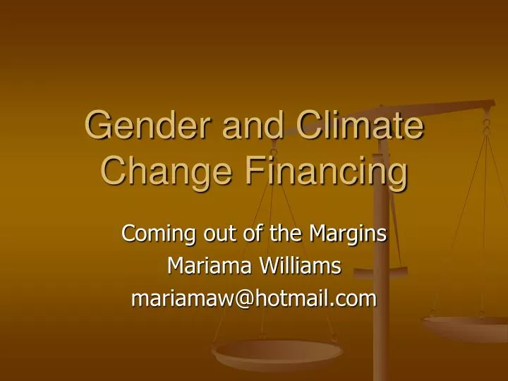 gender and climate change financing