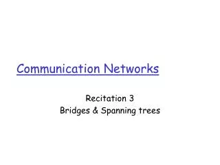 Communication Networks