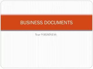 BUSINESS DOCUMENTS