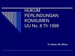 hukum perlindungan konsumen uu no 8 th 1999