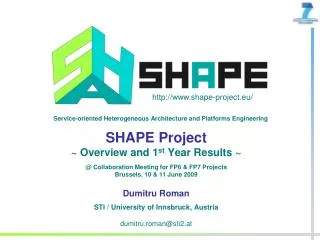 SHAPE Project ~ Overview and 1 st Year Results ~