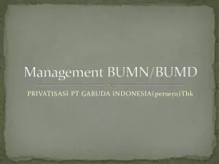 management bumn bumd