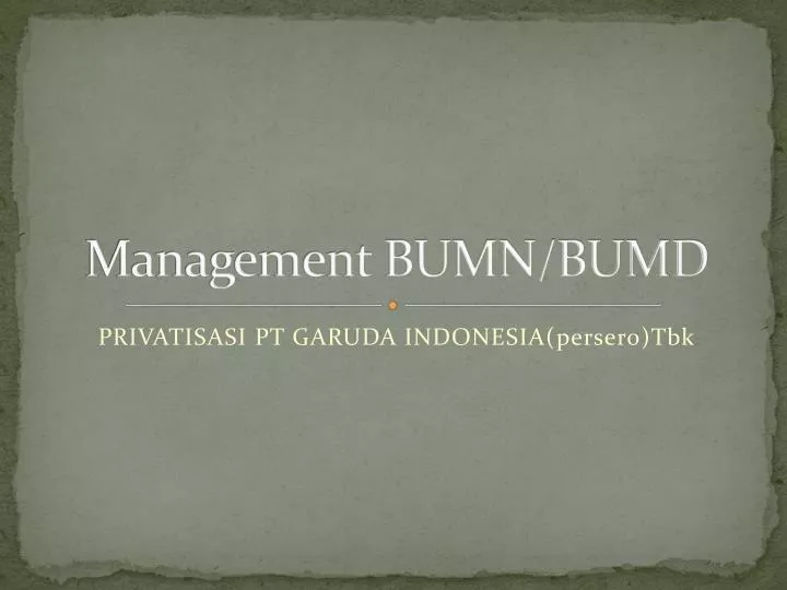 management bumn bumd