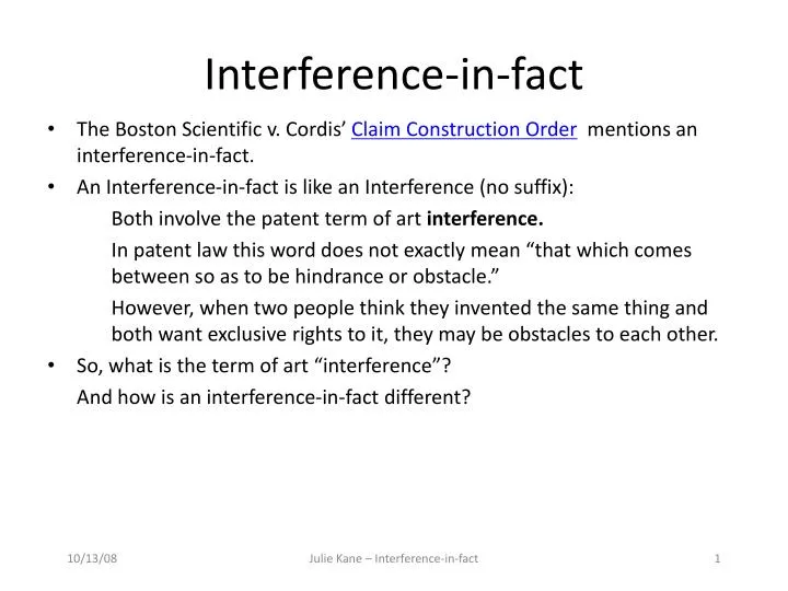 interference in fact