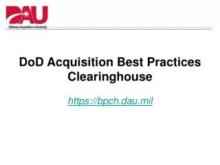 DoD Acquisition Best Practices Clearinghouse