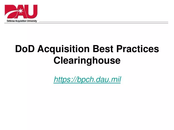 dod acquisition best practices clearinghouse