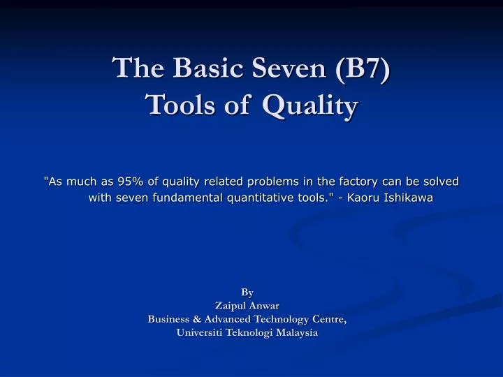 the basic seven b7 tools of quality