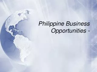 Philippine Business Opportunities -