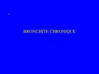 bronchite chronique