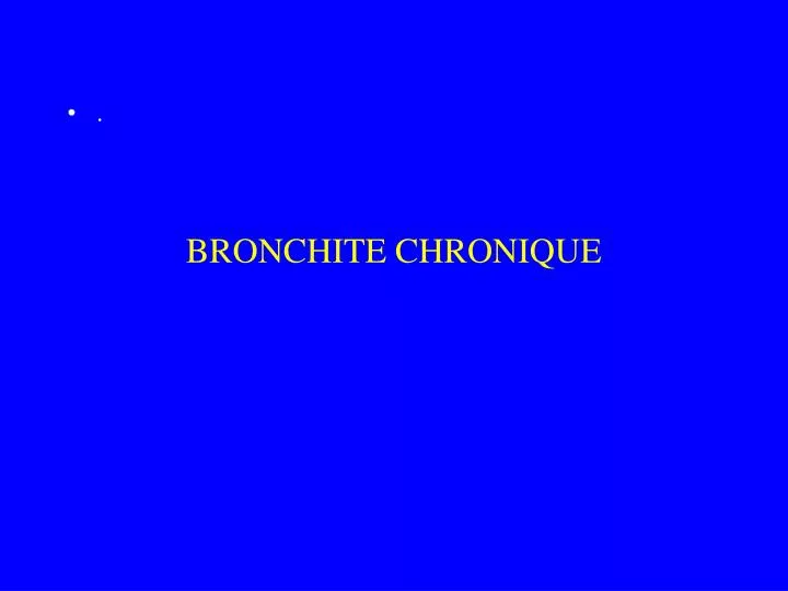 bronchite chronique