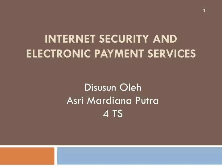 internet security and electronic payment services