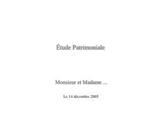 tude patrimoniale