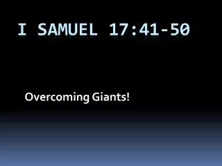 I Samuel 17:41-50