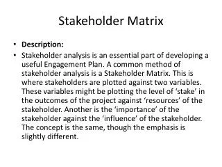 Stakeholder Matrix