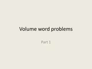 Volume word problems