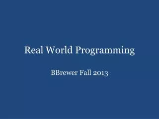 real world programming