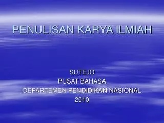 penulisan karya ilmiah