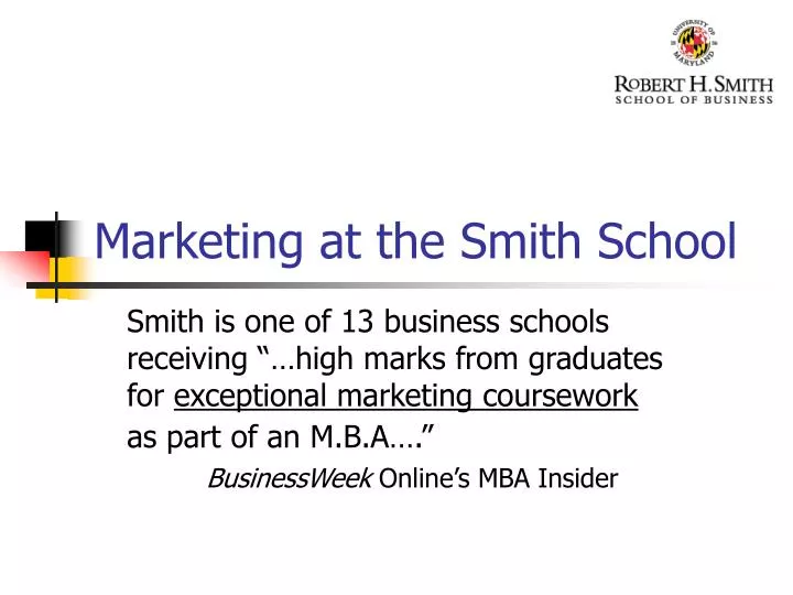 marketing at the smith school