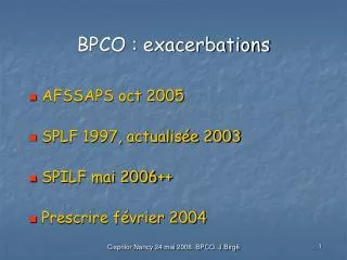 bpco exacerbations