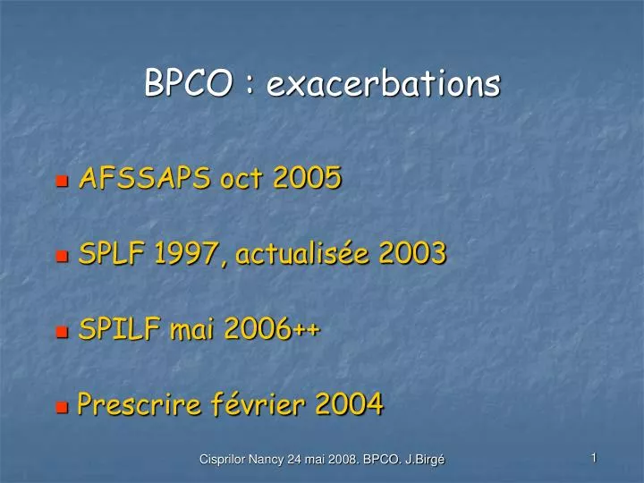 bpco exacerbations