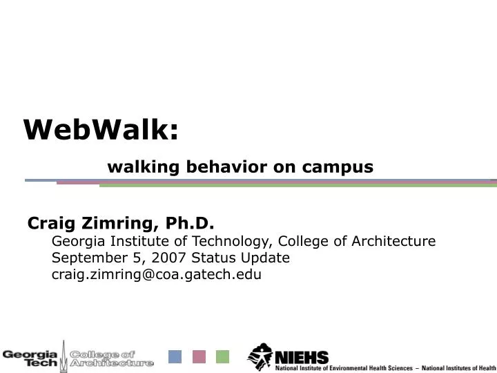 webwalk walking behavior on campus