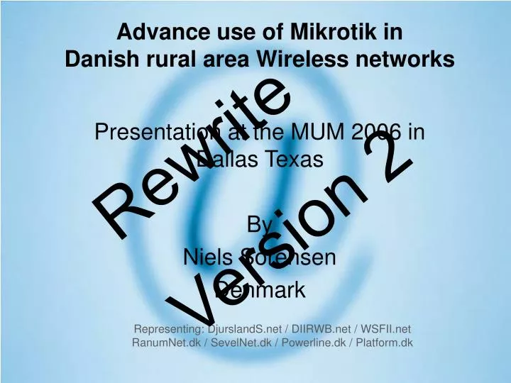 advance use of mikrotik in danish rural area wireless networks