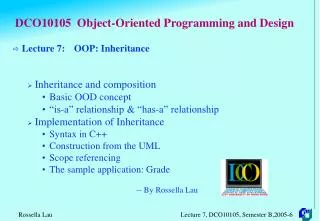 DCO10105 Object-Oriented Programming and Design