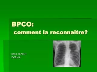 bpco comment la reconna tre