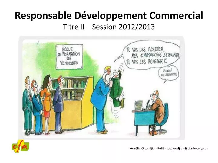 responsable d veloppement commercial titre ii session 2012 2013