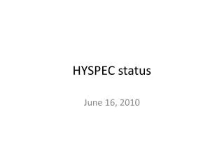 HYSPEC status