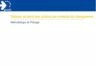 tableau de bord des actions de conduite du changement