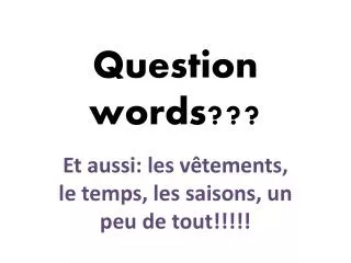 question words
