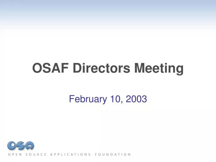 osaf directors meeting