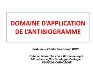 domaine d application de l antibiogramme