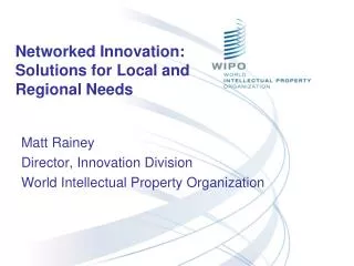 Networked Innovation: Solutions for Local and Regional Needs