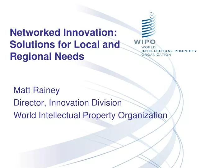 networked innovation solutions for local and regional needs