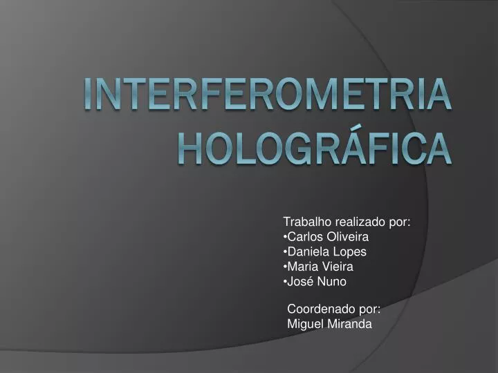 interferometria hologr fica