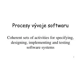 procesy v voje softwaru