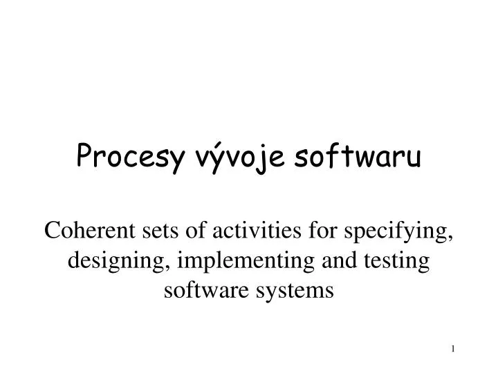procesy v voje softwaru